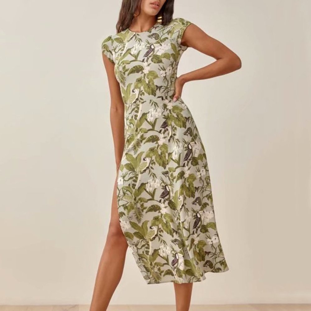 !!!Women's Reformation Gavin Dress Tropical - Picture 2 of 5
